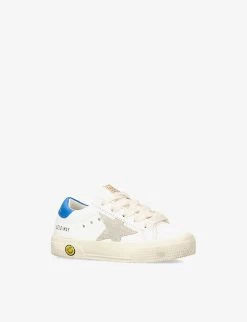 Golden Goose May School Leather Trainers 6 Months - 5 Years -Kid Couture R04055916 WHITENAVY ALT02