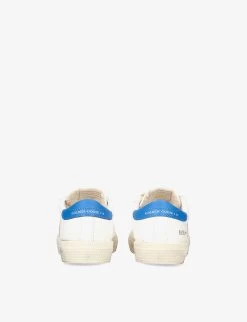 Golden Goose May School Leather Trainers 6 Months - 5 Years -Kid Couture R04055916 WHITENAVY ALT03