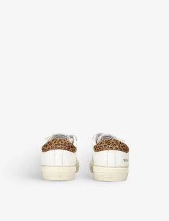Golden Goose May Glitter-star And Leopard-print Tab Leather Trainers 6 Months - 5 Years -Kid Couture R04055922 WHITEOTH ALT03