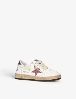 Golden Goose Ballstar Glitter Star-embellished Leather Trainers 6 Months-5 Years -Kid Couture R04055925 WHITEOTH ALT02
