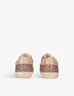 Golden Goose Old Skool Glitter Leather Trainers 9-12 years -Kid Couture R04055927 PINK ALT03