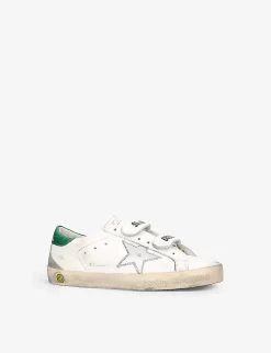 Golden Goose Old School Star-embellished Leather Trainers 6-9 Years -Kid Couture R04055953 WHITEOTH ALT02