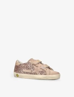 Golden Goose Old School Glitter And Suede Trainers 6-9 Years -Kid Couture R04055954 PINK ALT02