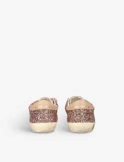 Golden Goose Old School Glitter And Suede Trainers 6-9 Years -Kid Couture R04055954 PINK ALT03