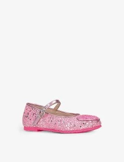 Sophia Webster Amore Glitter-embellished Woven Ballet Flats 6 Months-5 Years -Kid Couture R04059665 PINK ALT02