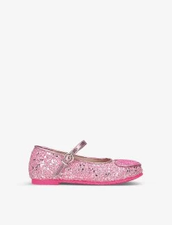 Sophia Webster Amore Glitter-embellished Woven Ballet Flats 6 Months-5 Years
