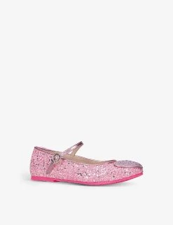 Sophia Webster Amore Glitter-embellished Woven Ballet Flats 4-9 Years -Kid Couture R04059666 PINK ALT02