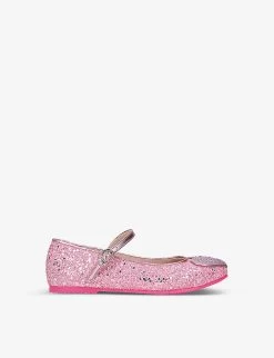 Sophia Webster Amore Glitter-embellished Woven Ballet Flats 4-9 Years