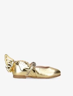 Sophia Webster Heavenly Wing-embellished Metallic-leather Ballet Pumps 6 Months-9 Years