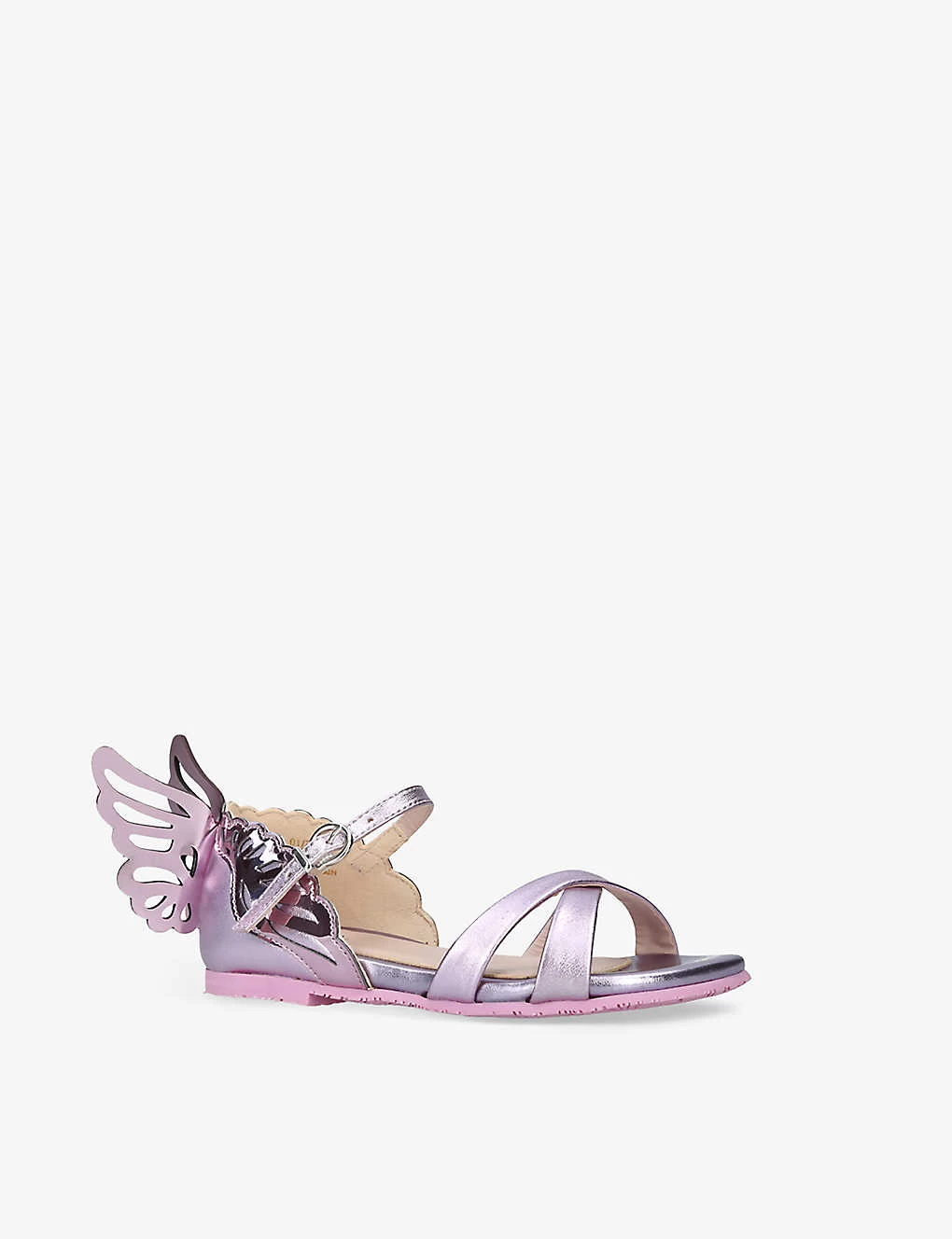 Sophia Webster Heavenly Wing-embellished Metallic-leather Sandals 4-9 Years 3 Sophia Webster Heavenly Wing-embellished Metallic-leather Sandals 4-9 Years - Image 3