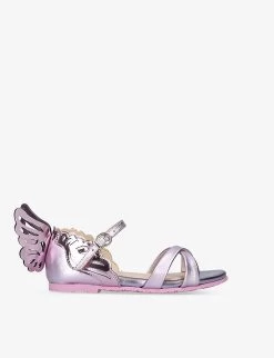 Sophia Webster Heavenly Wing-embellished Metallic-leather Sandals 4-9 Years