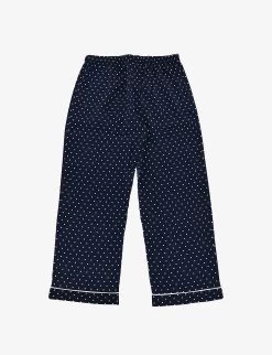 Pre-loved Dolce & Gabbana Polka-dot Stretch-silk Pyjama Set 6 Years -Kid Couture R04066534 NAVYWHITE ALT02