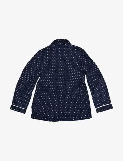 Pre-loved Dolce & Gabbana Polka-dot Stretch-silk Pyjama Set 6 Years -Kid Couture R04066534 NAVYWHITE ALT03