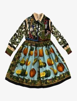Pre-loved Dolce & Gabbana Graphic-print Silk Dress 4 Years