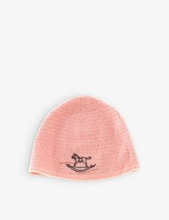 Pre-loved Hermés Graphic-embroidered Cashmere Hat 0-3 Months