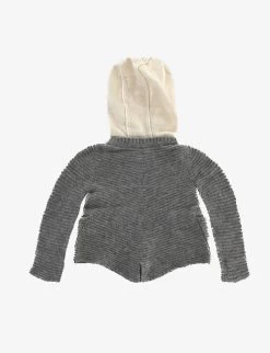 Pre-loved Loro Piana Hooded Cashmere Top 2 Years -Kid Couture R04066551 GREYCREAM ALT02