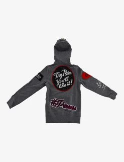 Pre-loved Philipp Plein Graphic-patch Cotton-blend Hoody 8 Years -Kid Couture R04066559 GREY ALT02