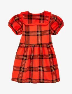 Mini Rodini Check-pattern Cotton-jersey Dress 18 Months - 11 Years -Kid Couture R04068880 RED ALT02