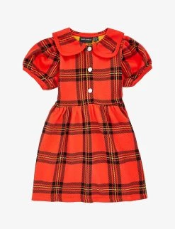 Mini Rodini Check-pattern Cotton-jersey Dress 18 Months - 11 Years