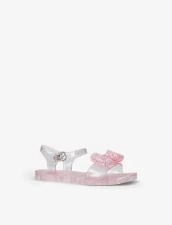Ivy Diamante-bow Glitter-speckled Jelly Sandals 3-8 Years -Kid Couture R04069761 PALEPINK ALT02
