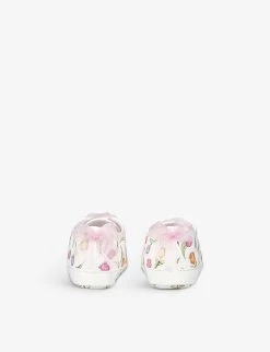 Scarpine Tulip-print Crystal-embellished Woven Booties 0-12 Months -Kid Couture R04071018 WHITE ALT03