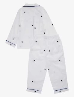 Star-print Cotton-poplin Pyjama Set 2-11 Years -Kid Couture R04071192 WHITE ALT02