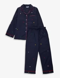 Star-embroidered Cotton-poplin Pyjama Set 2-9 Years