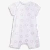 Lion-print Organic-cotton Short Sleepsuit Newborn-24 Months
