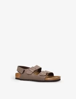 Birkenstock Milano Logo-engraved Woven Sandals 3-9 Years -Kid Couture R04075308 DARKBROWN ALT02
