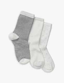 Patterned Stretch-woven Socks Pack Of Three