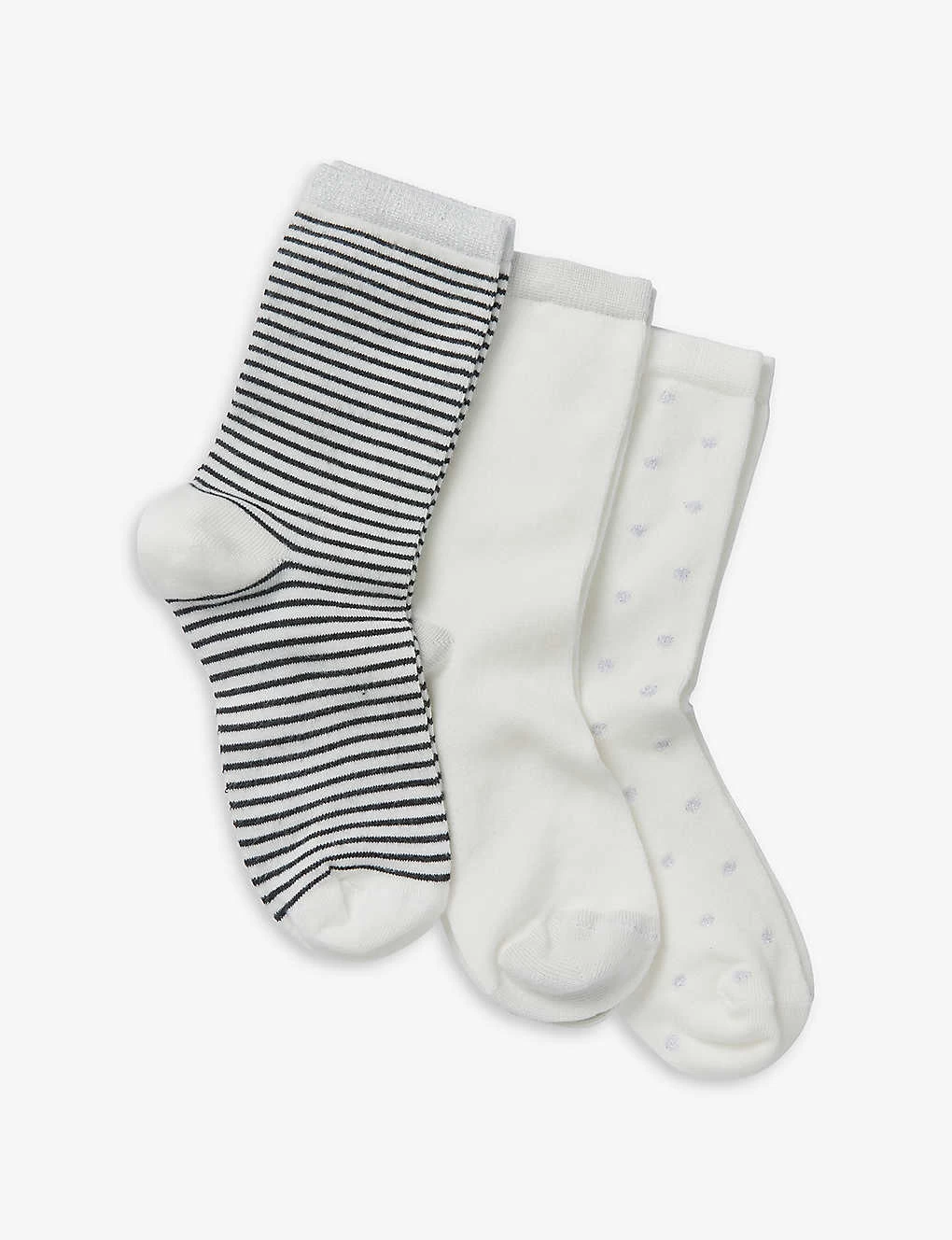 Patterned Stretch-woven Socks Pack Of Three 1 Patterned Stretch-woven Socks Pack Of Three
