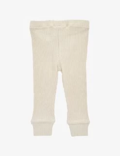 Ribbed Cuffed Organic Cotton-blend Leggings 0-12 Months -Kid Couture R04077559 OAT ALT02