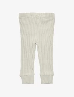 Ribbed Cuffed Organic Cotton-blend Leggings 0-12 Months -Kid Couture R04077561 PISTACHIO ALT02