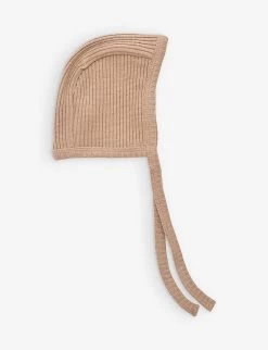 Ribbed Organic Cotton-blend Bonnet 0-6 Months -Kid Couture R04077563 CHOCOLATE ALT02