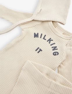 Milking It Three-piece Organic-cotton Gift Set -Kid Couture R04077570 OAT ALT03