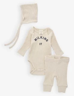 Milking It Three-piece Organic-cotton Gift Set