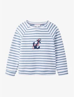 Anchor-patch Striped Cotton Sweatshirt 18 Months - 6 Years