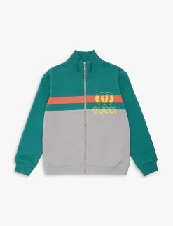 Gucci Stripe Logo Cotton-jersey Sweatshirt 6-10 Years