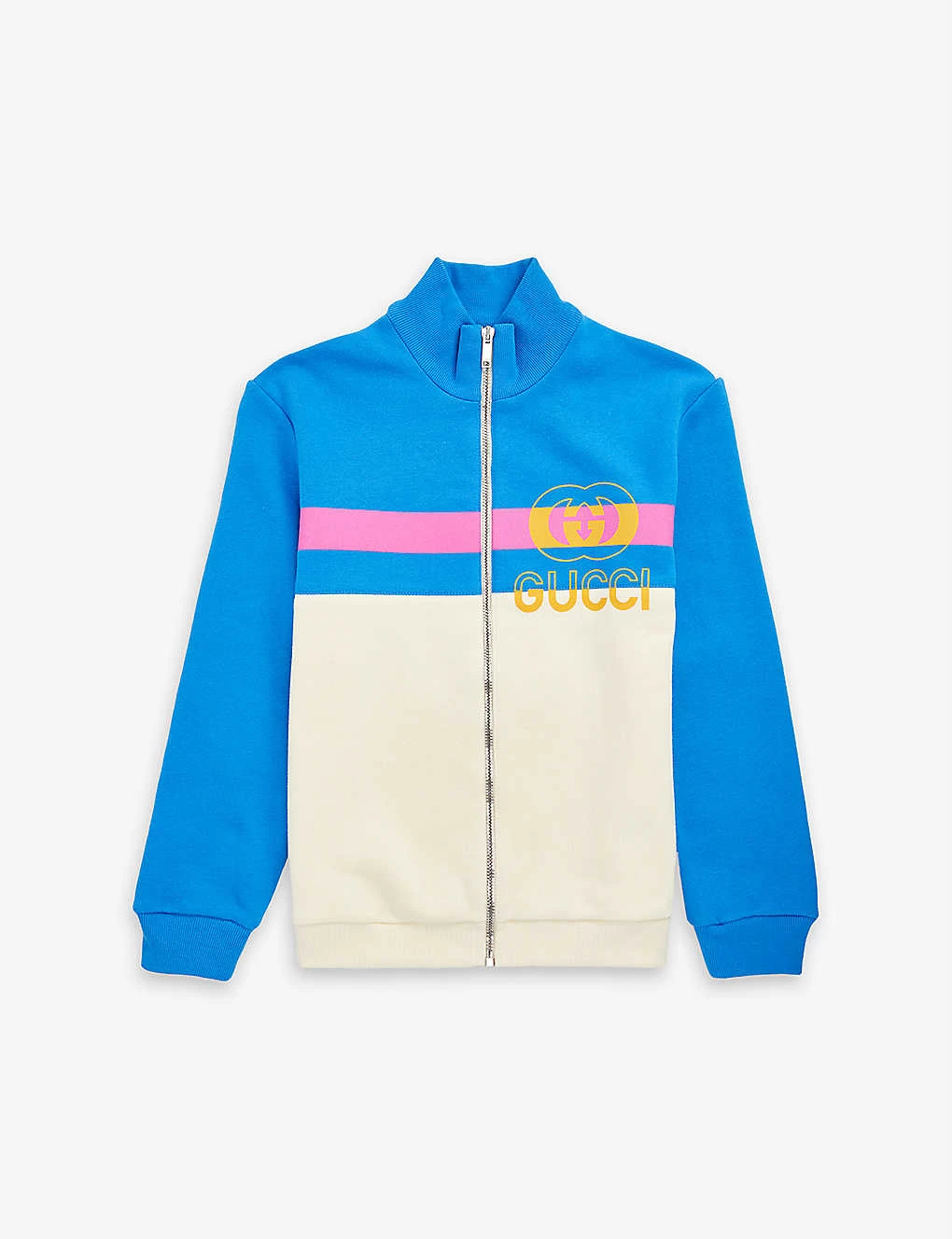 Gucci Logo-print Colour-blocked Cotton-jersey Jacket 6-10 Years 1 Gucci Logo-print Colour-blocked Cotton-jersey Jacket 6-10 Years