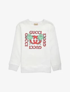 Gucci Graphic Logo-print Cotton-jersey Sweatshirt 4-12 Years