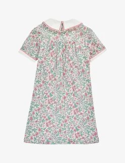 Gucci Floral-print Collared Cotton Dress 4-12 Years -Kid Couture R04078891 IVORYPINKMC ALT02