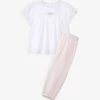 Floral-embroidered Cotton Top And Trousers Set 0-24 Months