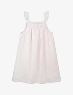 Floral-embroidered Smocked Cotton Dress 2-5 Years