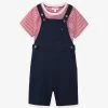 Stripe T-shirt And Button-up Cotton-jersey Dungaree Set 18 Months-6 Years