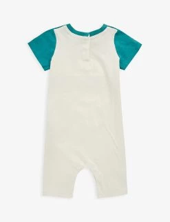 Gucci Colour-blocked Logo-print Cotton-jersey Baby-grow 0-24 Months -Kid Couture R04079321 BONEMC ALT02