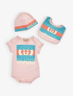 Gucci Stripe Logo Three-piece Cotton-jersey Gift Set 0-9 Months