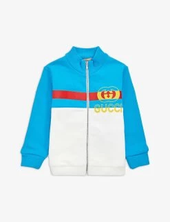 Gucci Logo-print Colour-blocked Cotton Jacket 9-36 Months
