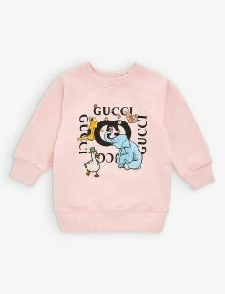 Gucci Animal Logo Cotton-jersey Sweatshirt 3-36 Months