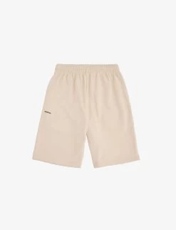 365 Text-print Mid-rise Organic Cotton-jersey Shorts 11-12 Years -Kid Couture R04079876 SAND ALT02