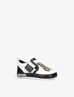 MOSCHINO Teddy Bear-strap Leather Trainers 0-6 Months 6 MOSCHINO Teddy Bear-strap Leather Trainers 0-6 Months -Kid Couture R04080187 WHITEBLK ALT02